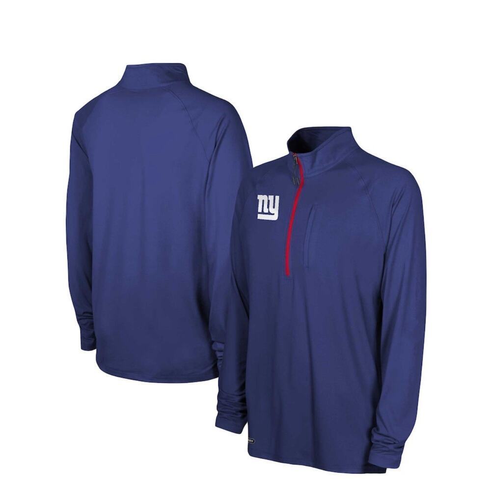 Men's New York Giants Royal Combine Authentic Raglan Quarter-Zip Top NWT Size L